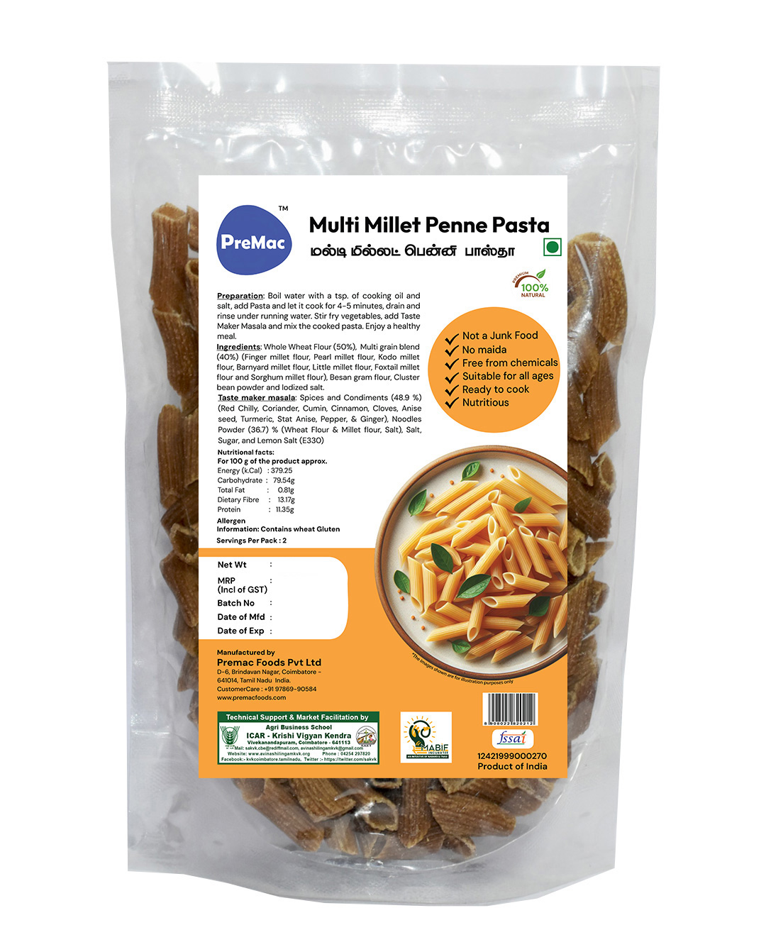 Multi-Millet-Penne-Pasta